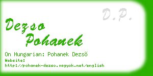 dezso pohanek business card